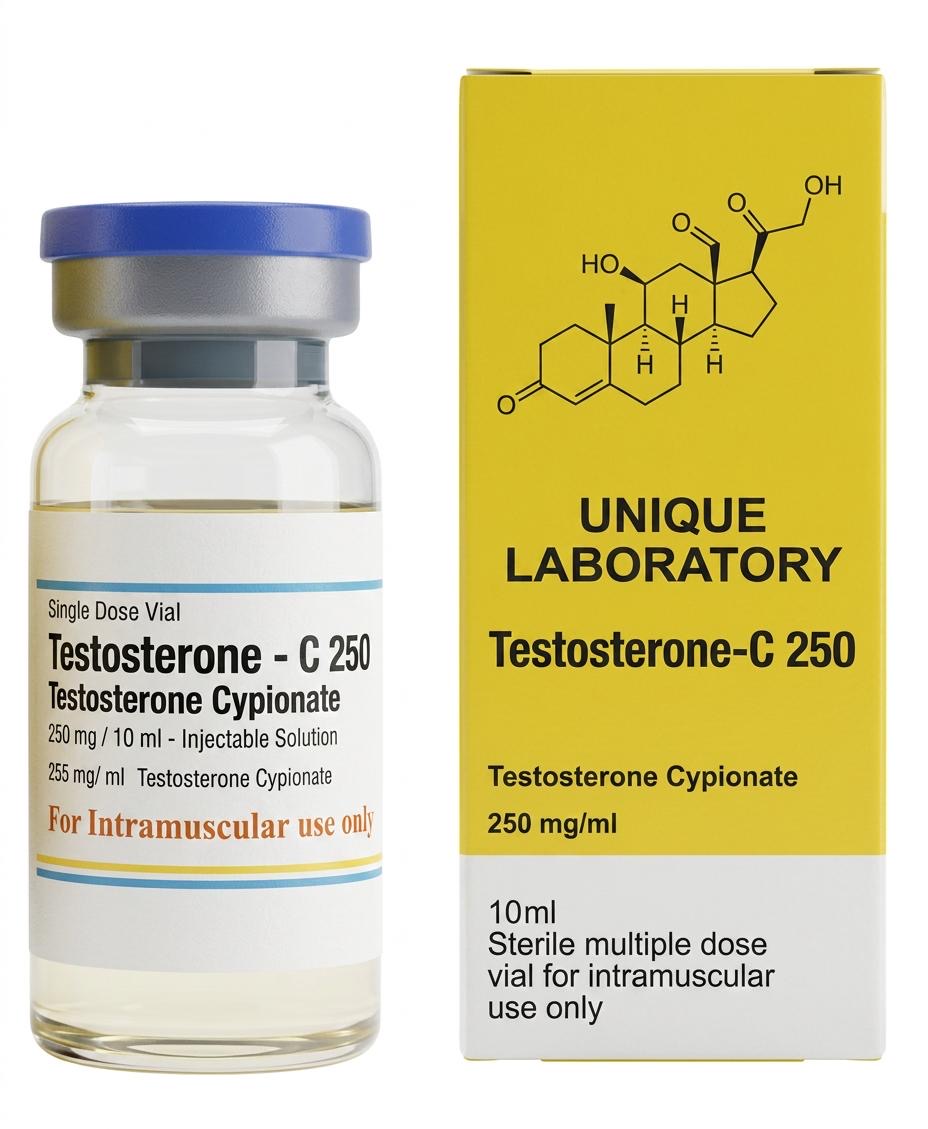 UNIQUE LABORATORY Testosterone Cypionate 250 (Testosterone-C 250mg/ml) Multi-Dose 10ml Vial