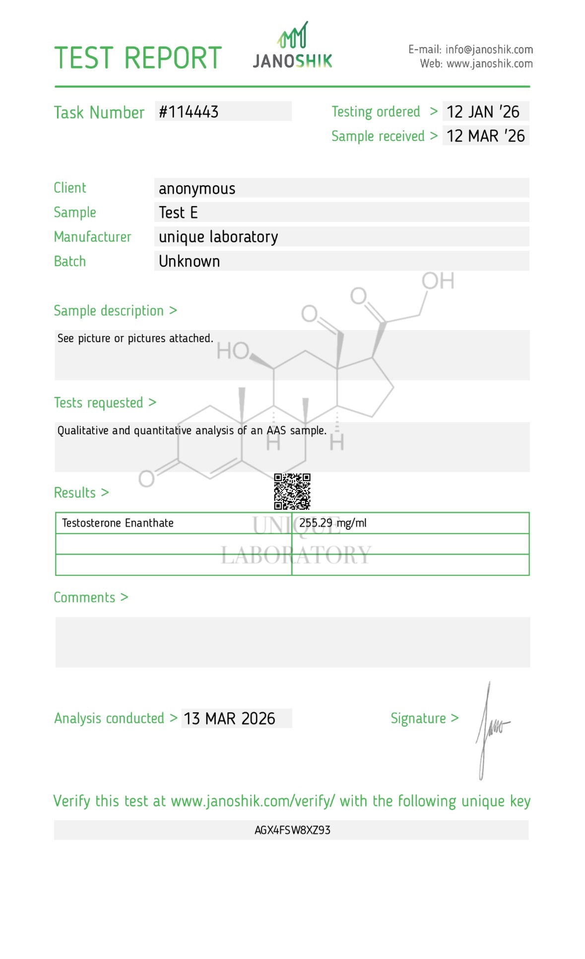 Testosterone Enanthate — 255.29 mg/ml